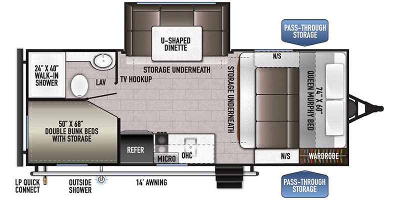 2023 EAST TO WEST RV DELLA TERRA 175BHLE, , floor-plans-day image number 0